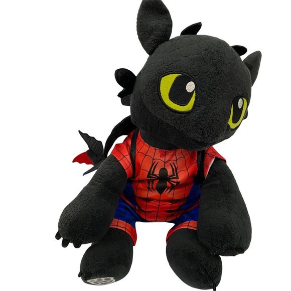 Build a Bear How to Train Your Dragon Toothless Dragon Wearing Spiderman Outfit - Picture 1 of 9